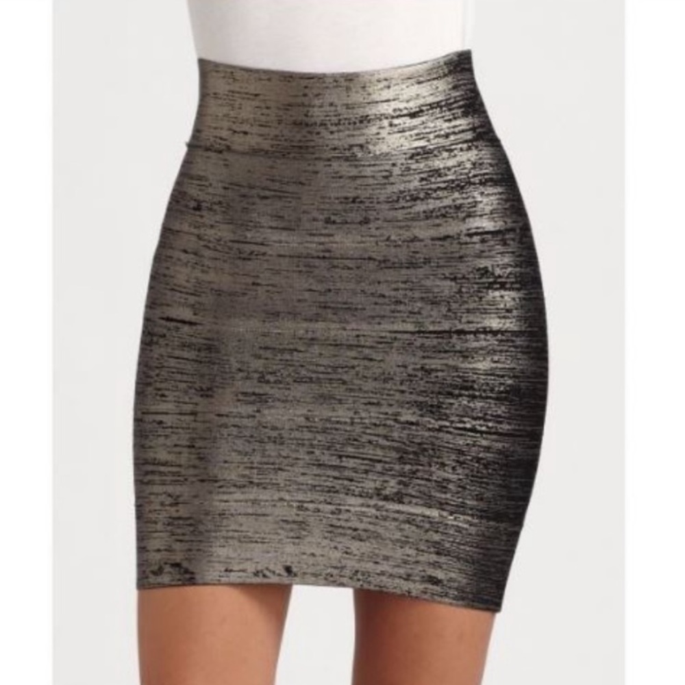 Bcbg bandage metallic skirt sz small nwot